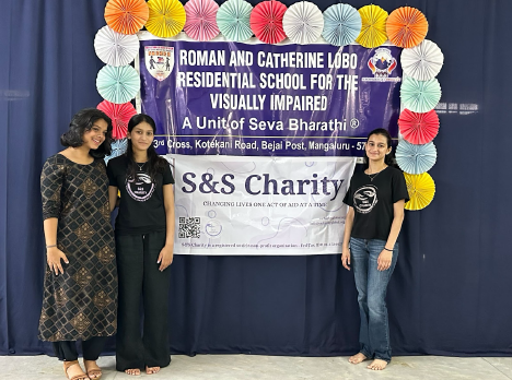 Students at the school for the visually impaired supported by S&S Charity